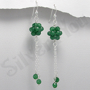 Cercei argint cu aventurin verde - PF4147