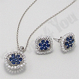 SETURI Pietre Semipretioase Set argint cu zircon bleu