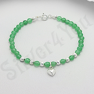 Bratara argint si aventurin verde - AS205