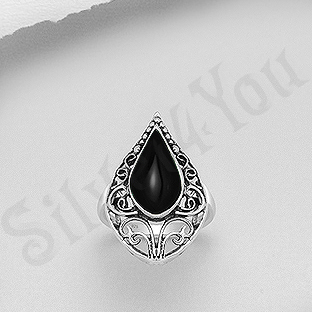 Inel argint cu piatra neagra - AS223