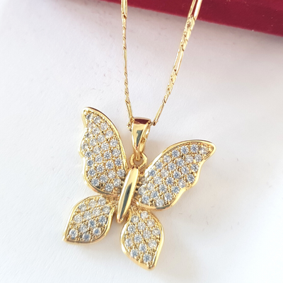 Pandantiv cu lant in culoarea aurului 14K - ZS2499