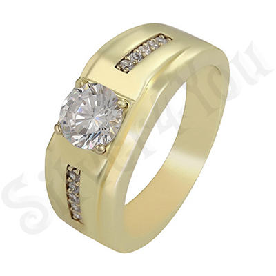 Inel in culoarea aurului 14K zirconii albe - ZS1357