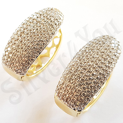 Cercei in culoarea aurului 14K zirconii albe - ZS1391