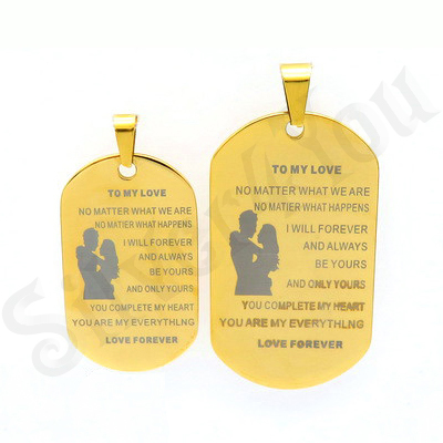 Set pandantive indragostiti + 2 lantisoare incluse din inox "Love Forever" - BN433