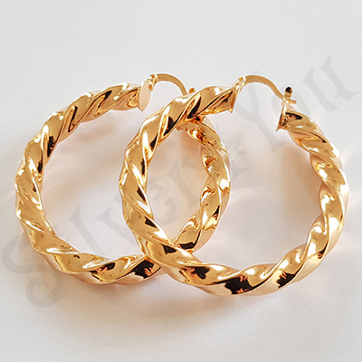 Cercei auriti cu aur de 18K - 5 cm - AB05C