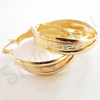 Cercei auriti cu aur de 14K - 4 cm - AB16