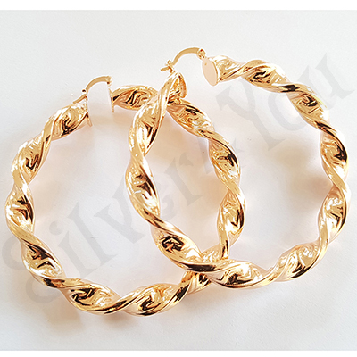 Cercei auriti cu aur de 18K - 7 cm - AB01