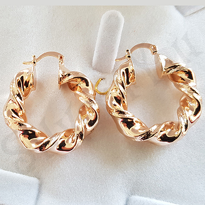 Cercei auriti cu aur de 18K - 3 cm - AB81