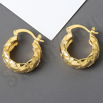Cercei auriti cu aur de 14K - 2.3 cm - AB88