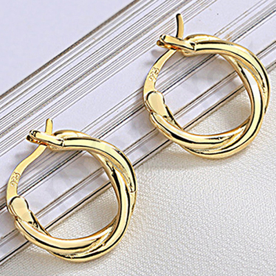 Cercei auriti cu aur de 14K - 2.2 cm - AB91