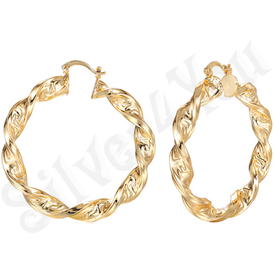 Cercei auriti cu aur de 14K - 5 cm - AB11