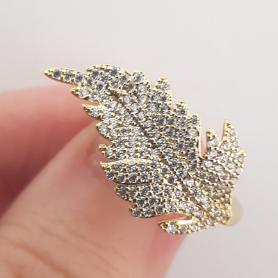 Inel in culoarea aurului 14K zirconii albe - ZS1653