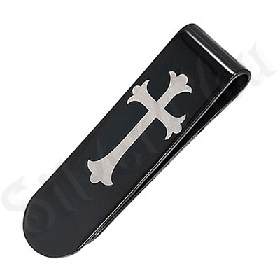 Clip inox bani cruce floare de crin - BM241