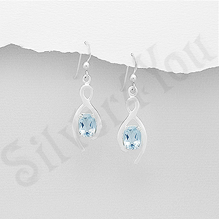 Cercei argint cu topaz bleu - AR304