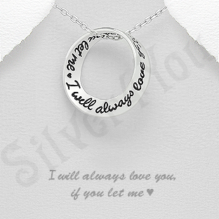 Pandantiv argint  "I will always love you, if you let me" - AS191