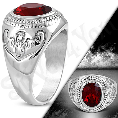 Ghiul cu zircon rosu multifatetat si model - LR365