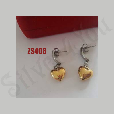 Cercei inox aurit inimioara - BN408