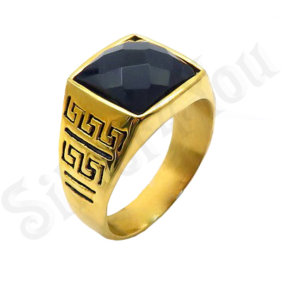 Ghiul inox cu zircon negru multifatetat si model - DN213