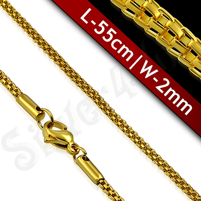 Lant inox aurit 55 cm/2 mm - BV126