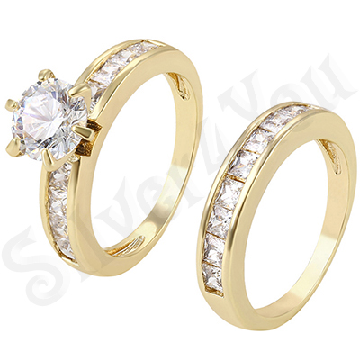 Set inele aurite cu aur 14K - ZS1000