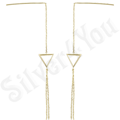 Cercei auriti cu aur de 14K 8.1 cm/1.1 cm - ZS1099