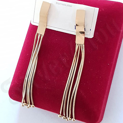 Cercei auriti cu aur de 14K - 6.8 cm/5 mm - ZS1135