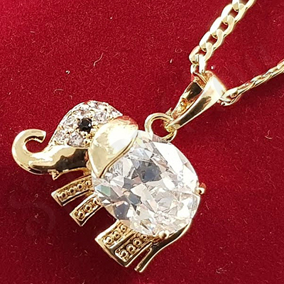 Pandantiv cu lant in culoarea aurului 14K zirconii albe - ZS1228