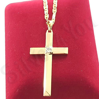 Cruce cu lant aurite cu aur de 14K - ZS1261