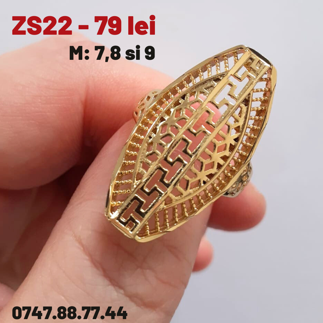 - Inel in culoarea aurului 14K - ZS22