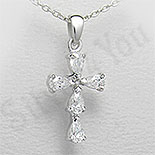 Pandantiv argint crucifix alb 3.3 cm/1.7 cm - PK3301