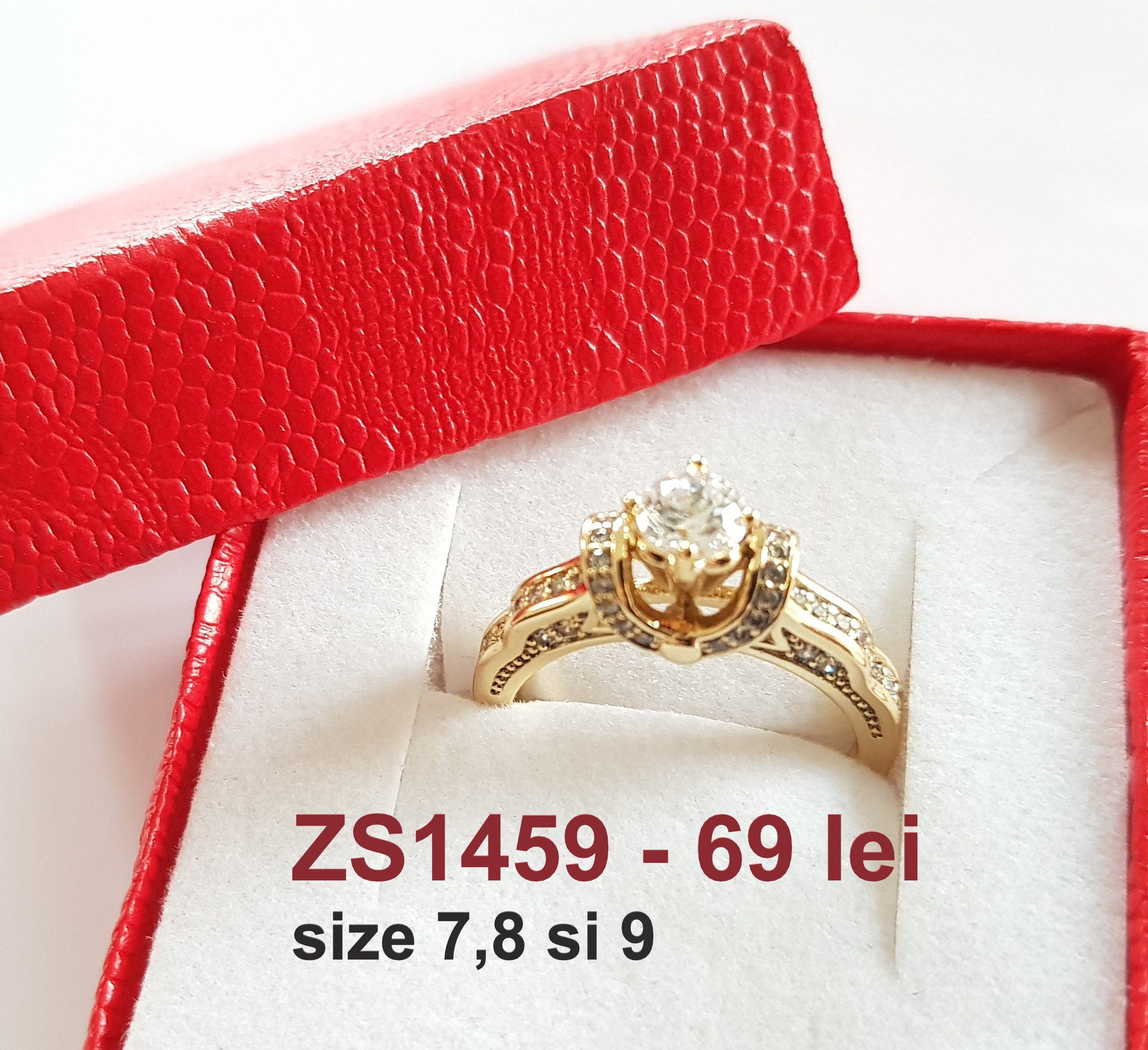 - Inel in culoarea aurului 14K zirconii albe - ZS1459A