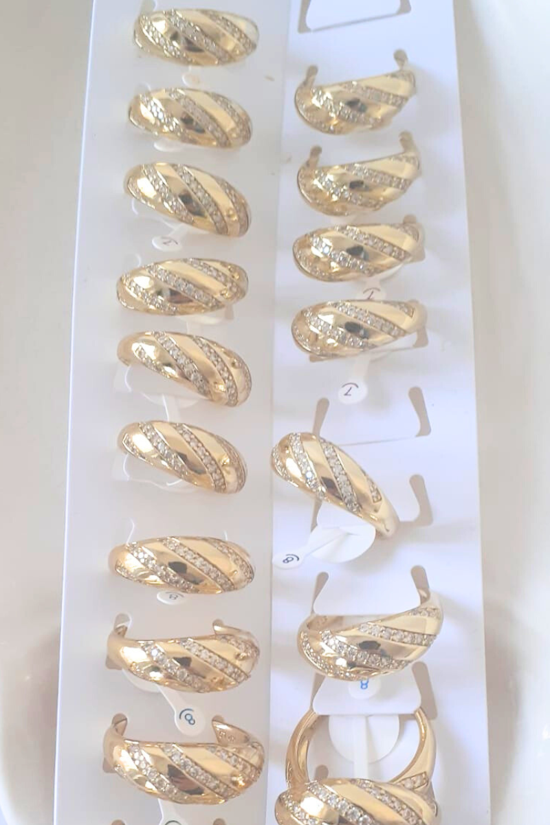 - Inel in culoarea aurului 14K zirconii albe - ZS8000