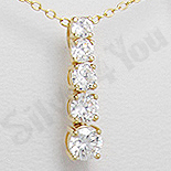 Martisoare Argint - Pandantiv argint zircon alb aurit 14k - PK1430