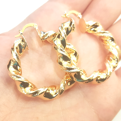 Bijuterii Inox - Cercei placati cu aur de 18K - 3.5 cm - AB150