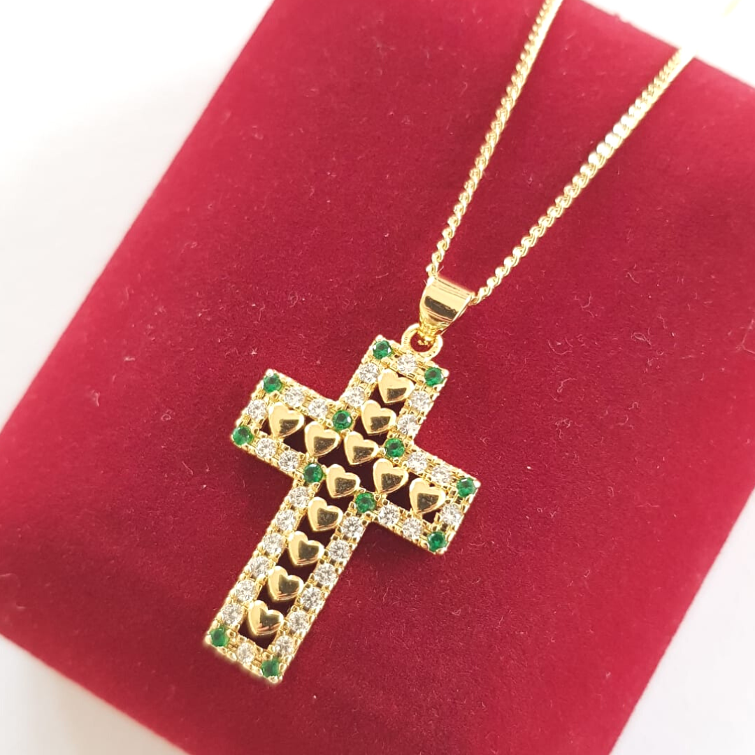 - Crucifix cu lant in culoarea aurului 14K - ZS2365