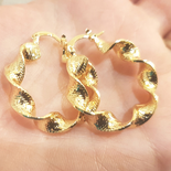 Bijuterii in Culoarea Aur 14K - Cercei placati cu aur de 18K - 2.8 cm - AB122