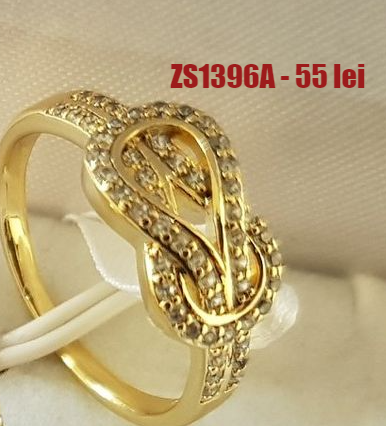 Inel in culoarea aurului 14K zirconii albe - ZS1396A