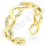 - Inel in culoarea aurului 14K zirconii albe - reglabil - ZS2161