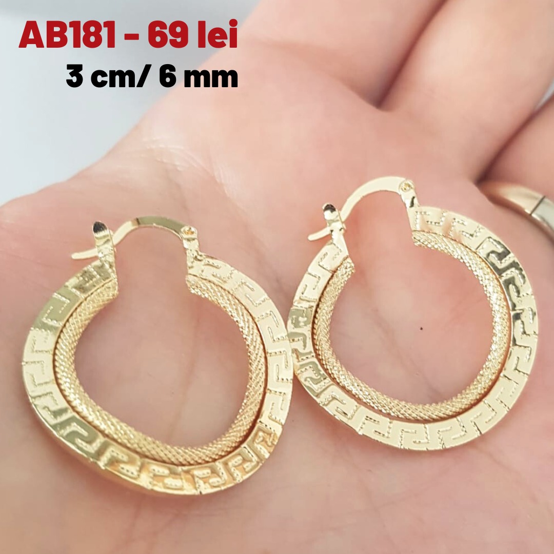 - Cercei auriti cu aur de 14K - 3 cm - AB181