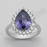 REDUCERI - Inel argint lacrima zircon mov aspect aur alb - PK1378