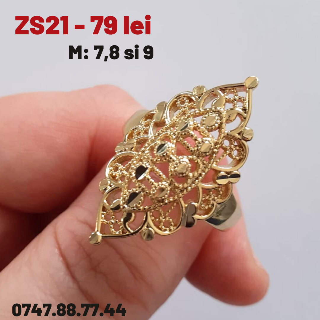- Inel in culoarea aurului 14K - ZS21