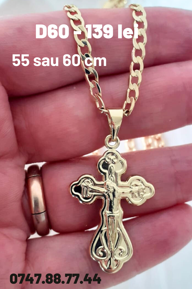 - Crucifix cu lant - diferite lungimi/3 mm - D600