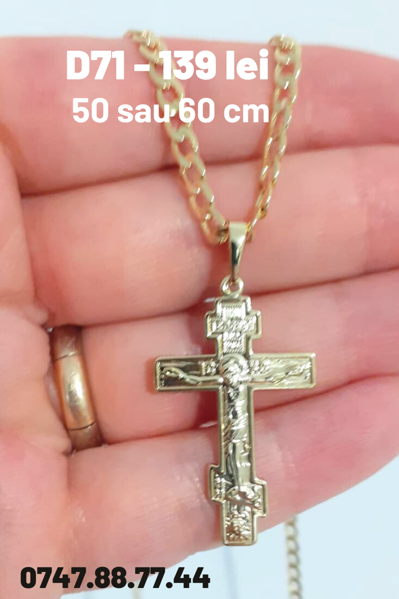 - Crucifix cu lant placat cu aur - D710
