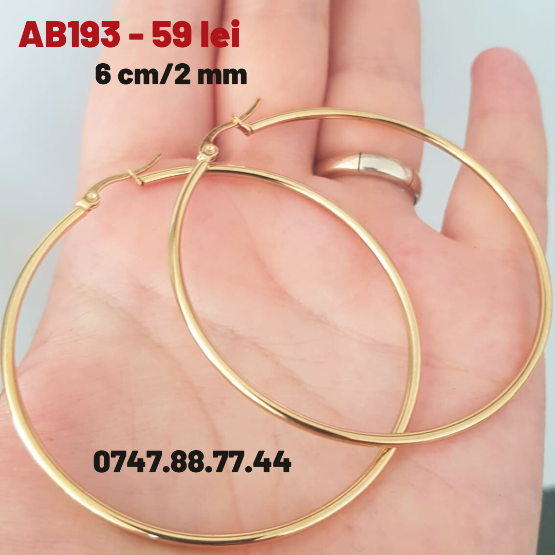 - Cercei auriti cu aur de 14K - 6 cm - AB193