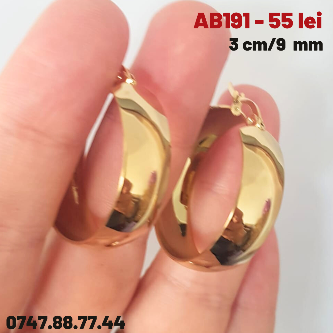 - Cercei auriti cu aur de 14K - 3 cm - AB191