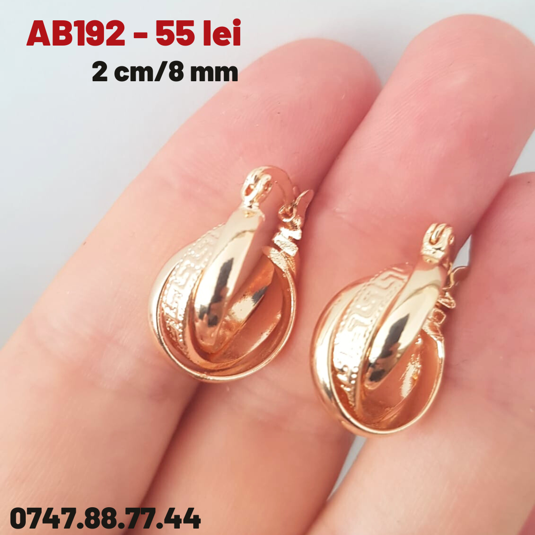 - Cercei auriti cu aur de 14K - 2 cm - AB192