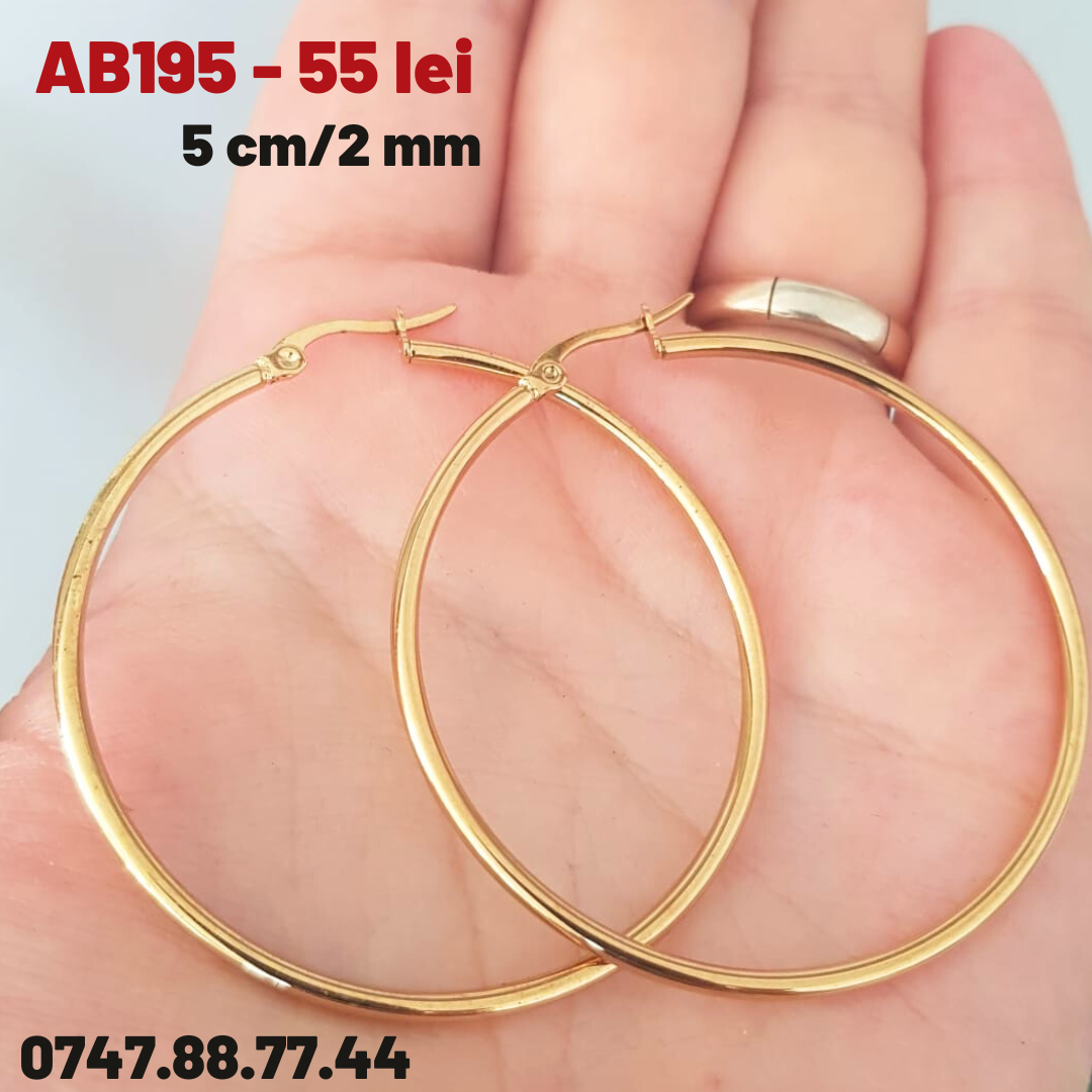 - Cercei auriti cu aur de 14K - 5 cm - AB195