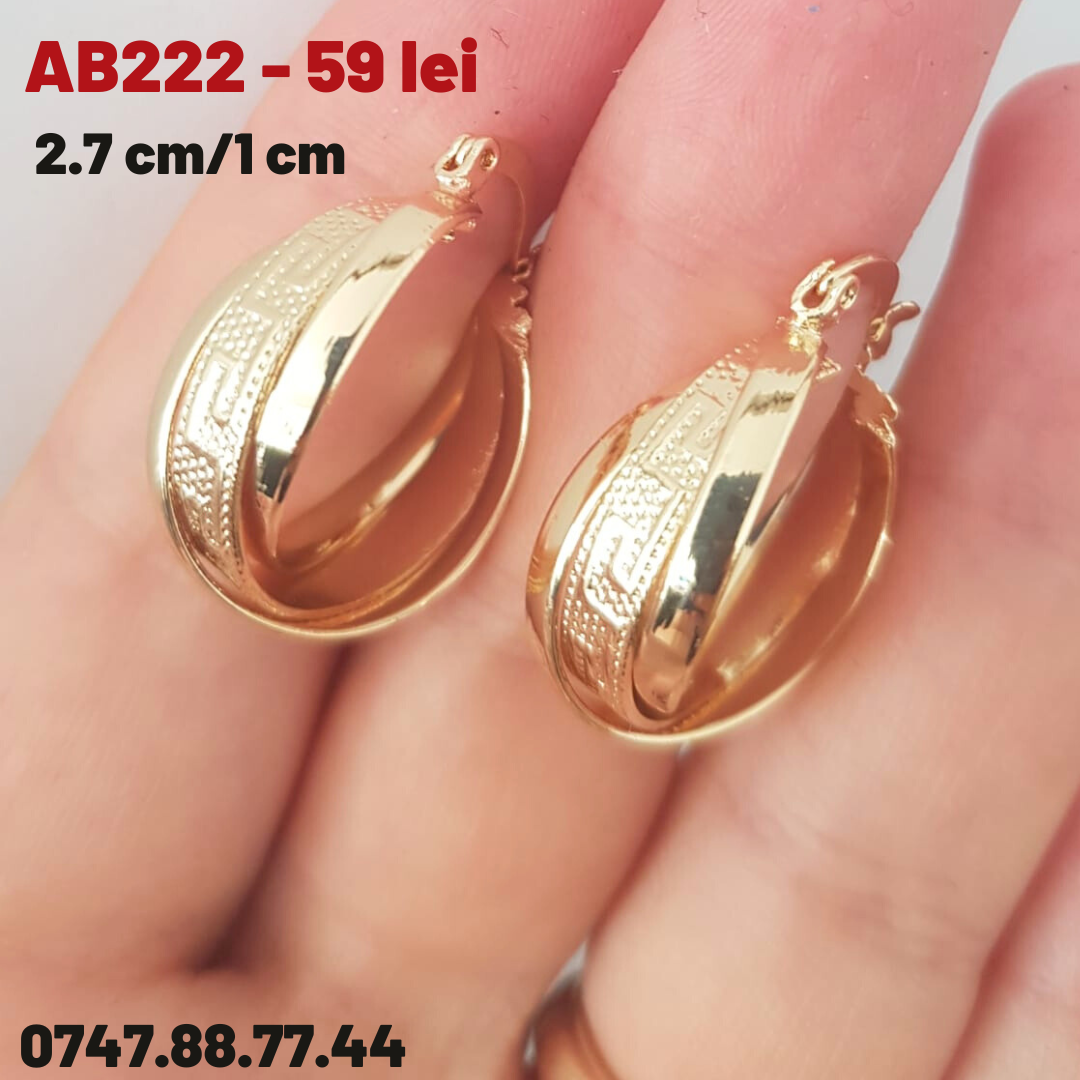 - Cercei auriti cu aur de 14K -2.7 cm - AB222