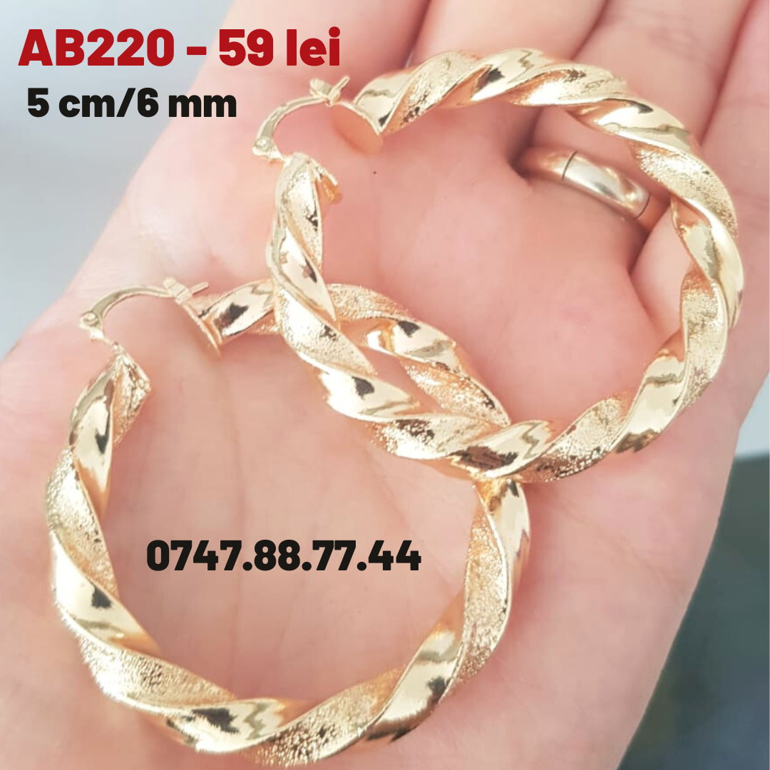 - Cercei auriti cu aur de 14K - 5 cm - AB220