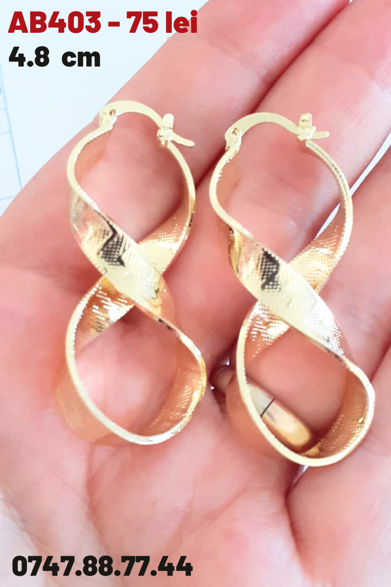 - Cercei placati cu aur de 14K - AB403